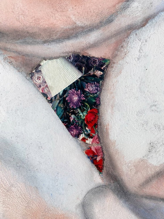 Image 1 of Expressionistisch en erotisch schilderij van N. Boéri Véfour. Frankrijk, jaren 2000.