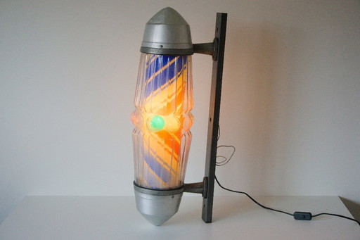 Vintage Japanese Barber Advertising Pole Light – Space Age Design, Wall-Mounted, Fully Functional