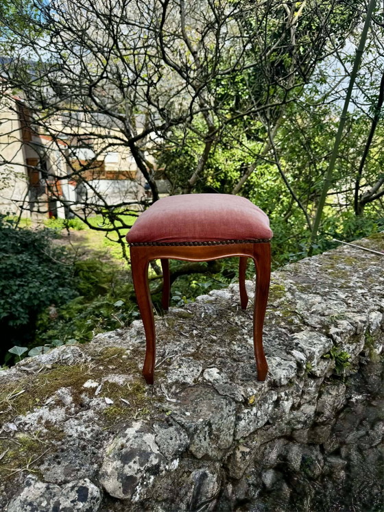 Grande poggiapiedi in stile barocco Luigi XV antico. – Poggiapiedi e pouf, Wood, Velvet, Bohemian (photo 7 of 8)