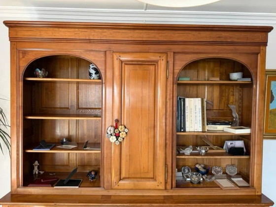 Image 1 of Bibliothèque/vitrine en bois massif – Collection « Orangerie » Roche Bobois