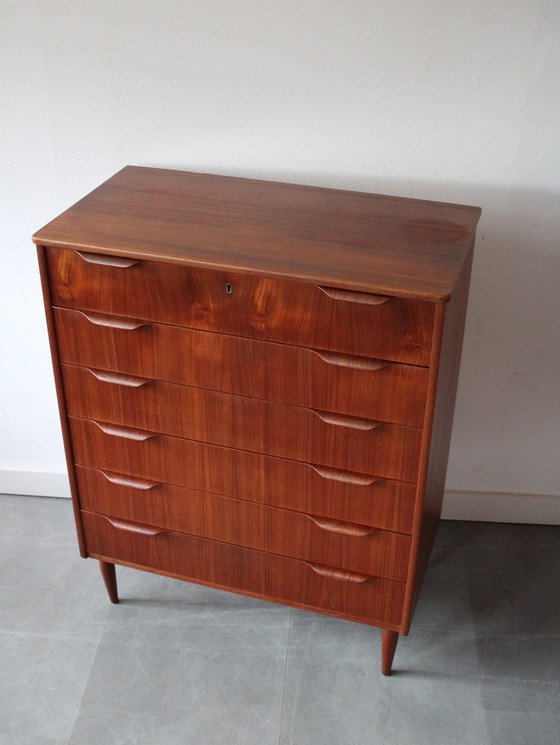 Image 1 of Vintage Danish teak chest of drawers, wide!