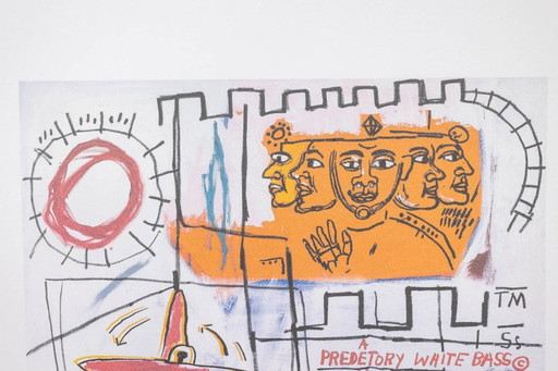 Jean-Michel Basquiat. Nummerierter Farbsiebdruck. 1990er Jahre.