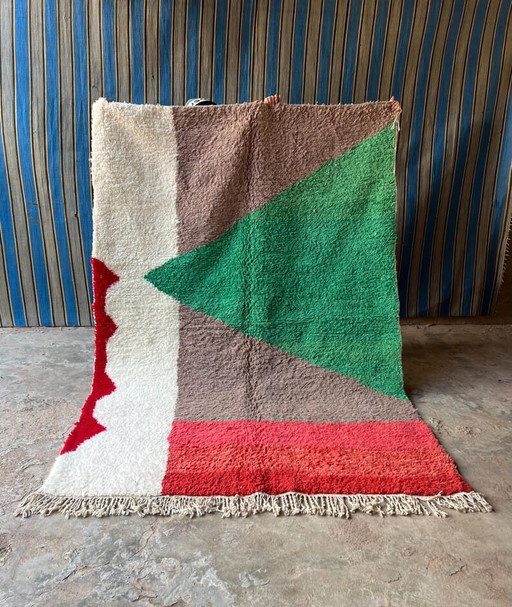 Tapis berbère en laine à motifs colorés traditionnel taille 1,5/2,5 m – Ahrend, vloerkleden en tapijten, Wool