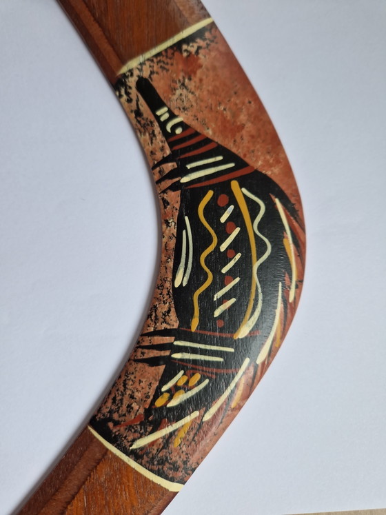 Image 1 of Set van 2 handgeschilderde aboriginal boemerangs