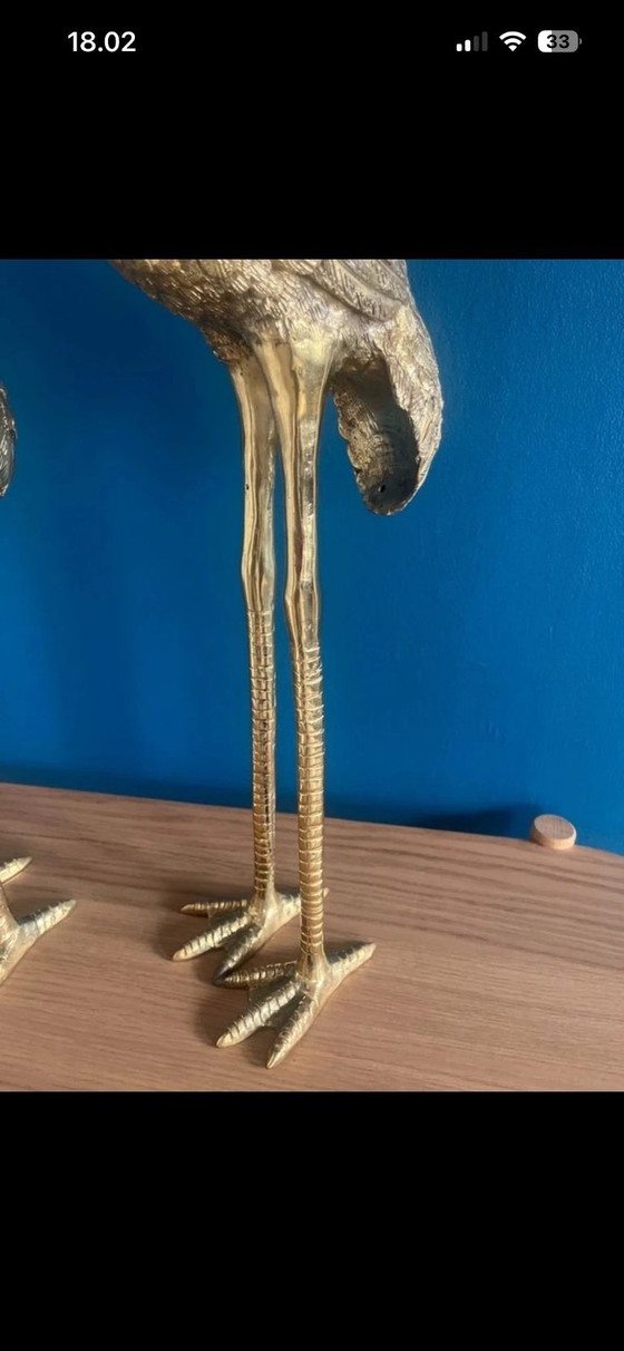 Image 1 of Grues/hérons vintage en laiton