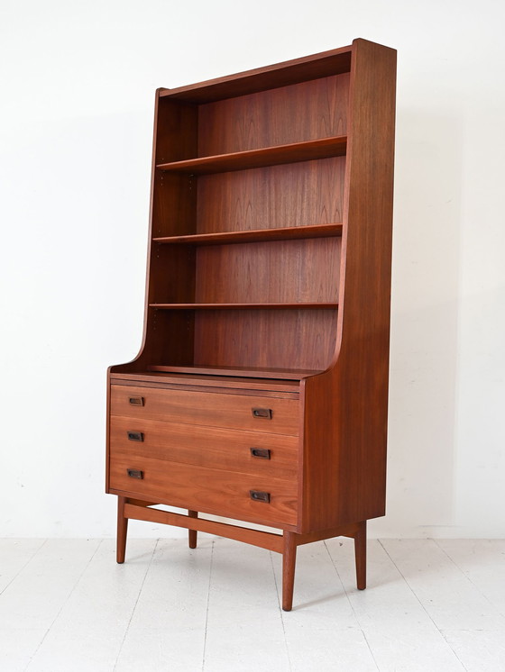 Image 1 of Danish Teak Bookcase from the 1950s with Drawers