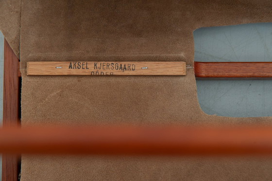 Image 1 of Teak and leather newspaper rack by Aksel Kjersgaard (1960s)