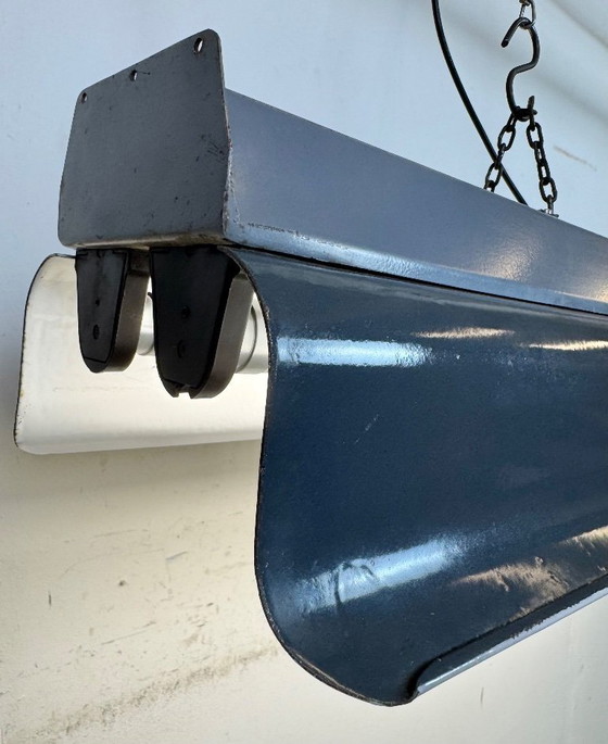 Image 1 of Lampadario industriale a sospensione in smalto grigio di Elektrosvit, anni '60