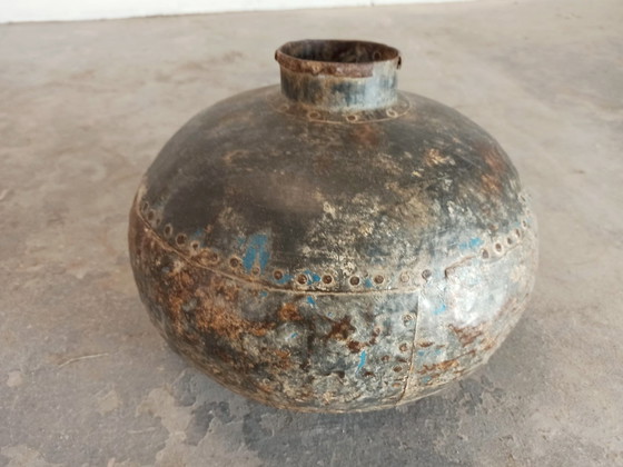 Image 1 of 2 X vintage metal jugs vases