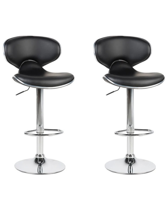 Image 1 of 2 sgabelli da bar/sedie da bar in cromo e similpelle