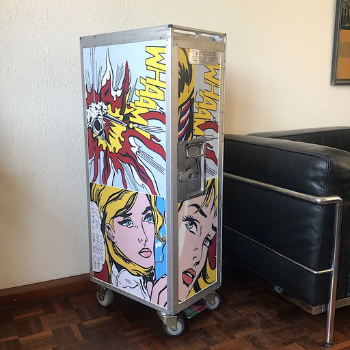 Impresiones de Roy Lichtenstein sobre el carro del avión de KLM Pop Art