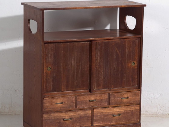 Antique Japanese small chest of drawers - Showa Period (c. ) #11 – Metal (photo 2 of 40)