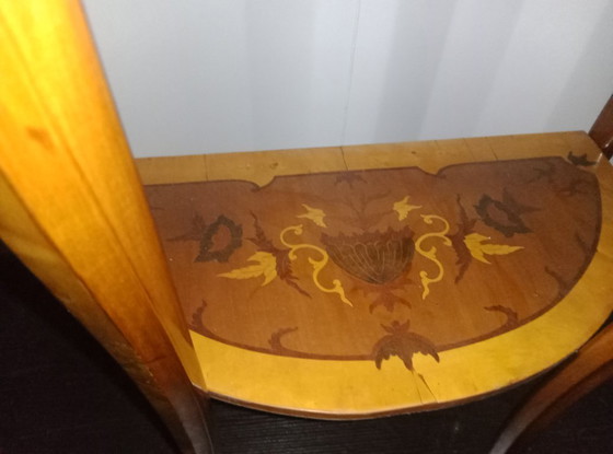 Image 1 of Console demi-lune marquetée style Napoléon III – fin XIXe