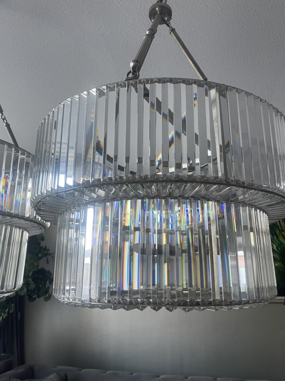Lampadario a sospensione Eichholtz Infinity Double – Chrome, Glass (photo 4 of 8)