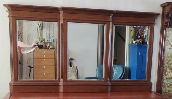 Image 1 of Bar Mirror With Faceted Glass