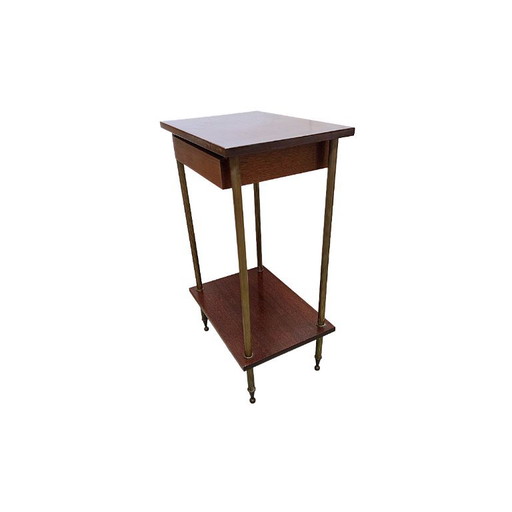 Frans Vintage Mid-Century Bijzettafeltje Met Lade, Jaren 50 – Wood (photo 2 of 7)