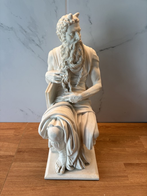 Mozes naar Michelangelo – Italiaanse reproductie in marmercomposiet, 1968