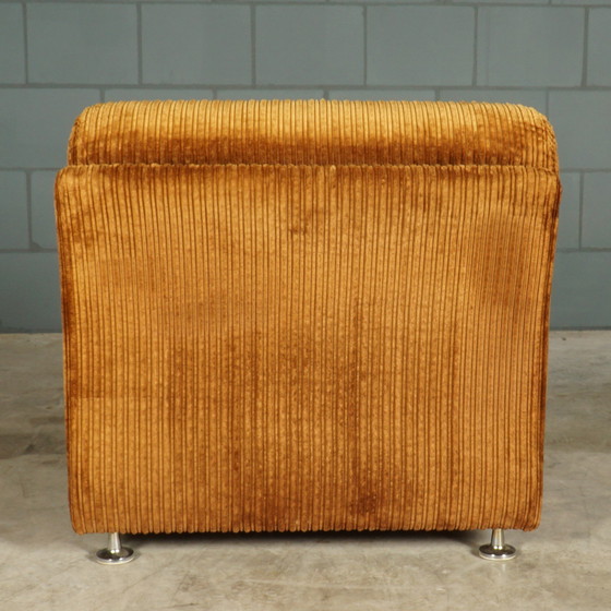 Image 1 of Midcentury modular sofa - brown rib fabric - 1970s