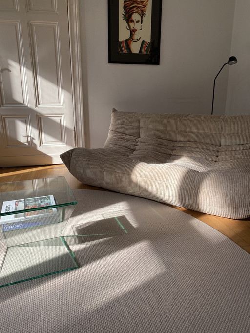 Ligne Roset - Togo - 3-Seater Sofa - Beige Corduroy