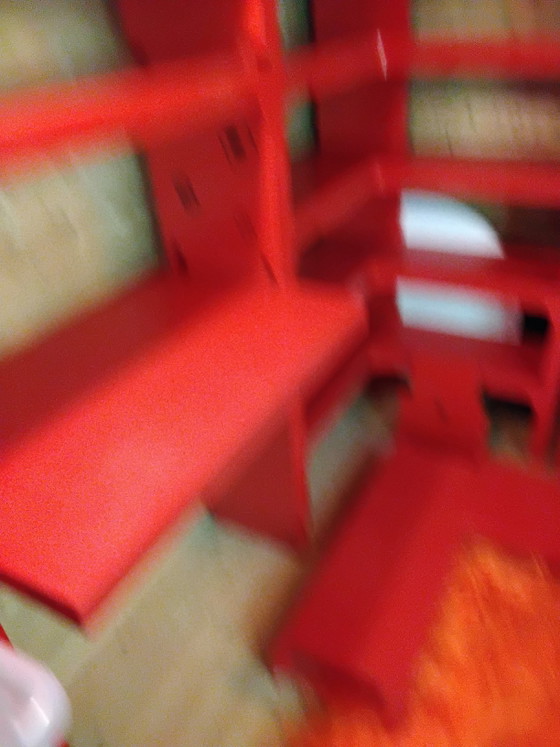 Image 1 of Bureau and Corner Rack, Design by Olaf von Bohr for Kartell, Red