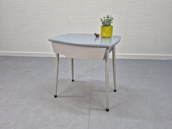 Vintage Bedside Table/Side Table with Drawer, 1950s. – Metal, Wood (photo 4 of 13)