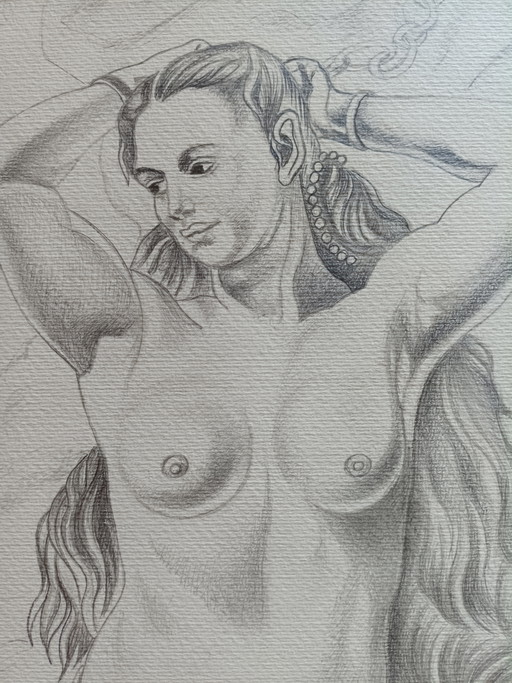 De Chirico copy from, Arianna and Ruggero pencil on paper 70x50