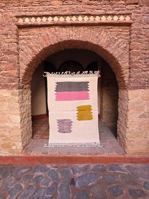 Kilim marocchino a trama piatta 150 x 100 cm