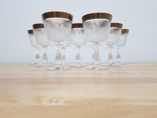 Crystal Glasses from Rheinkristall, Germany, 1950s-1960s, Set of 9