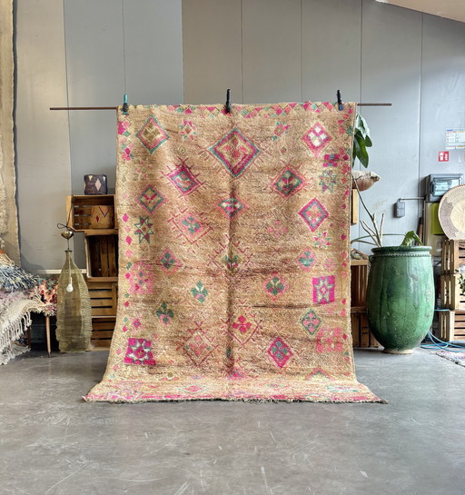 Boho Chic Vintage Moroccan Boujad Rug 185x260 cm