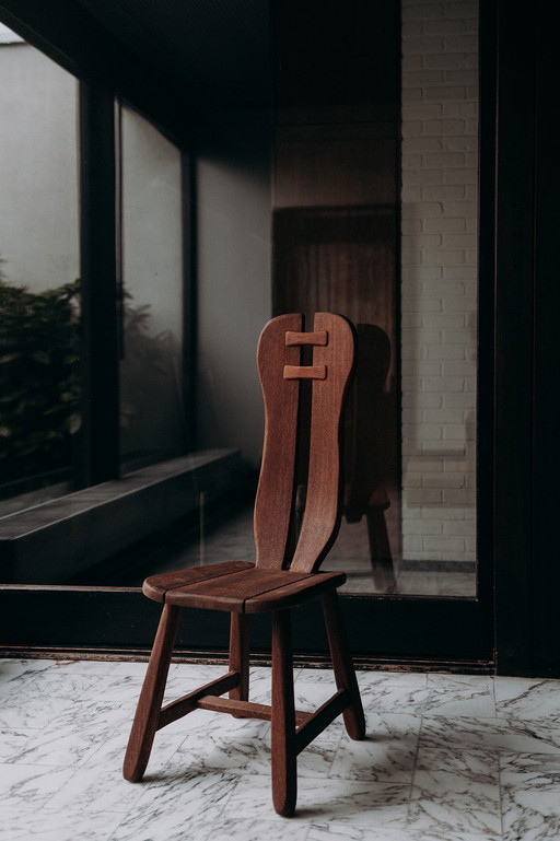 Belgian Brutalist Dining Chair from De Puydt