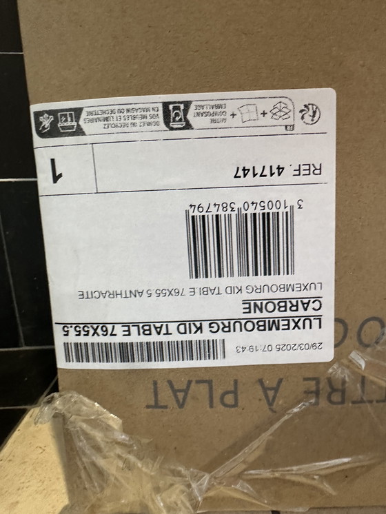 Image 1 of Fermob Luxembourg KID kinder tuintafel 76x55 Anthracite nieuw in doos