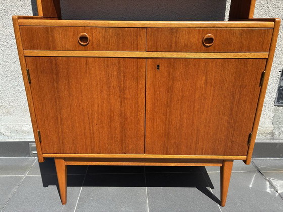 Zweedse Teak Boekenkast met Kast, jaren 60, Boekenkasten, Hout, Bruin, 1960 (foto 6 van 8)