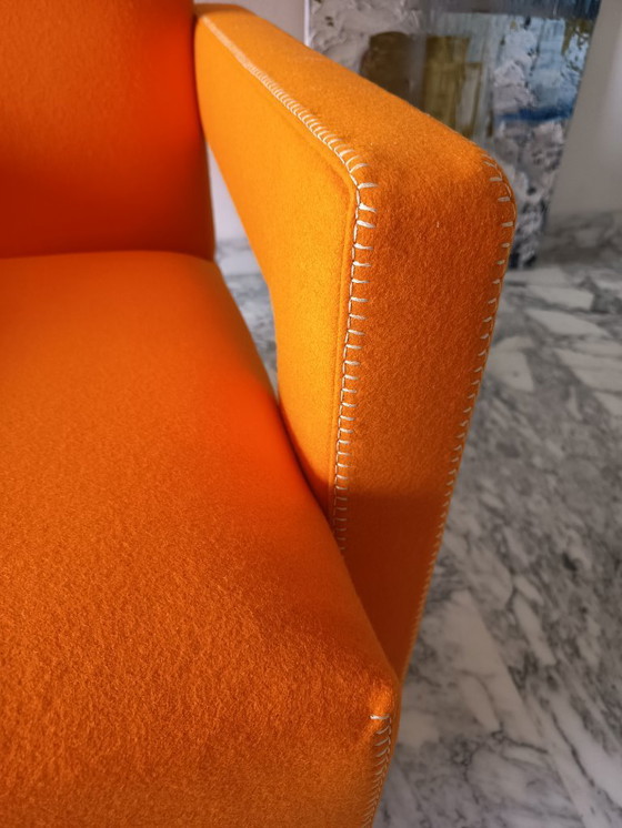 Image 1 of Fauteuil CASSINA Utrecht 637 en Laine Kvadrat Orange 13L par Gerrit Thomas Rietveld