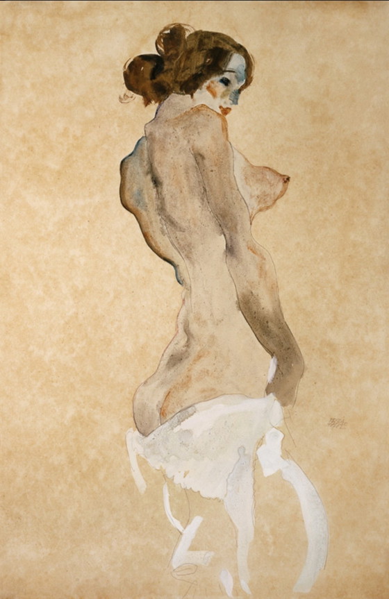 Image 1 of Egon Schiele: “Desnudo femenino de pie”.