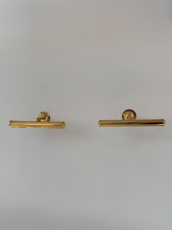 Set van twee vintage verstelbare messing wandlampen, Frankrijk, 1970. – Brass (photo 3 of 9)