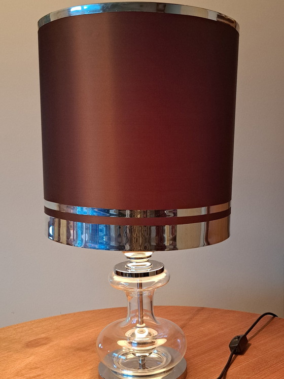Image 1 of Lampada da tavolo di design Richard Essig – anni '70 – Vetro e cromo – 62 cm