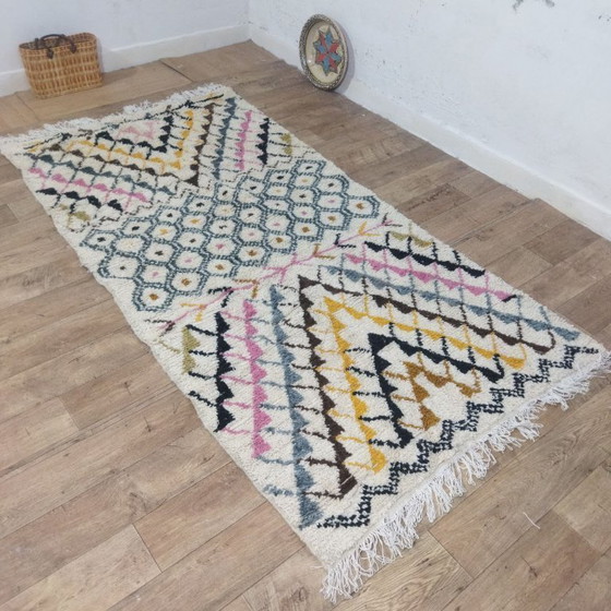 Image 1 of Geometric Berber Rug – Geometric Berber Carpet | Moroccan Wool Rug 260 × 135 cm