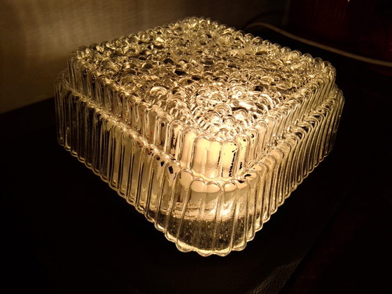 Image 1 of Vintage vierkante glazen plafondlamp j60:70