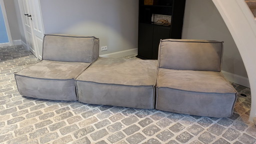 Modulaire bank (Goossens Jim) Micro Leer Alcamara Licht Grijs