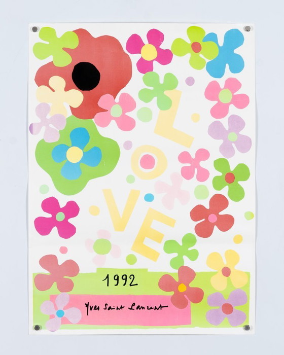 Image 1 of Yves Saint Laurent LOVE – Originele vintage poster uit 1992 van Yves Saint Laurent – ​​Modern – 55x40 cm
