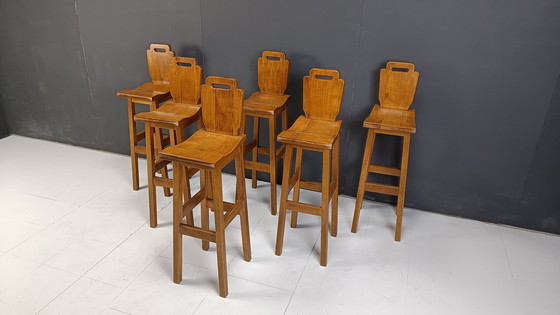 Image 1 of Mid Century Brutalist Bar Stools, 1960s