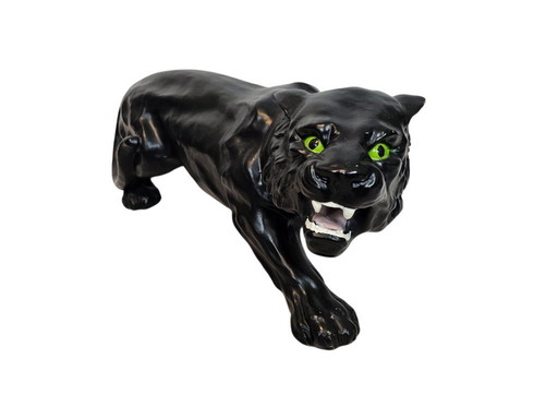 Panther - Resin - Ceramic - Sculpture - Polyresin - 2000