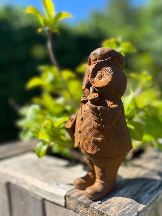 Image 1 of Eule aus Gusseisen mit natürlicher Rostpatina