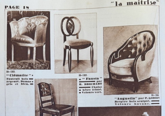 Image 1 of Poltrone in velluto marrone dorato di Maurice Dufrène, circa 1925