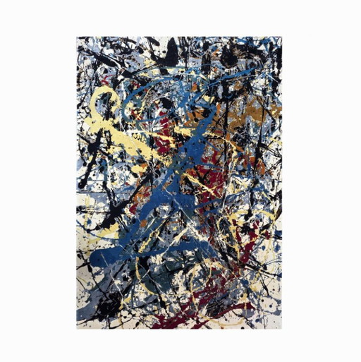 Alfombra de lana y seda anudada a mano estilo Jackson Pollock - 2x3 m – vloerkleden en tapijten, Wool
