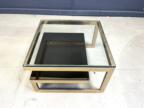 Image 1 of Table basse Belgochrom en or 23 carats en forme de G, années 1970