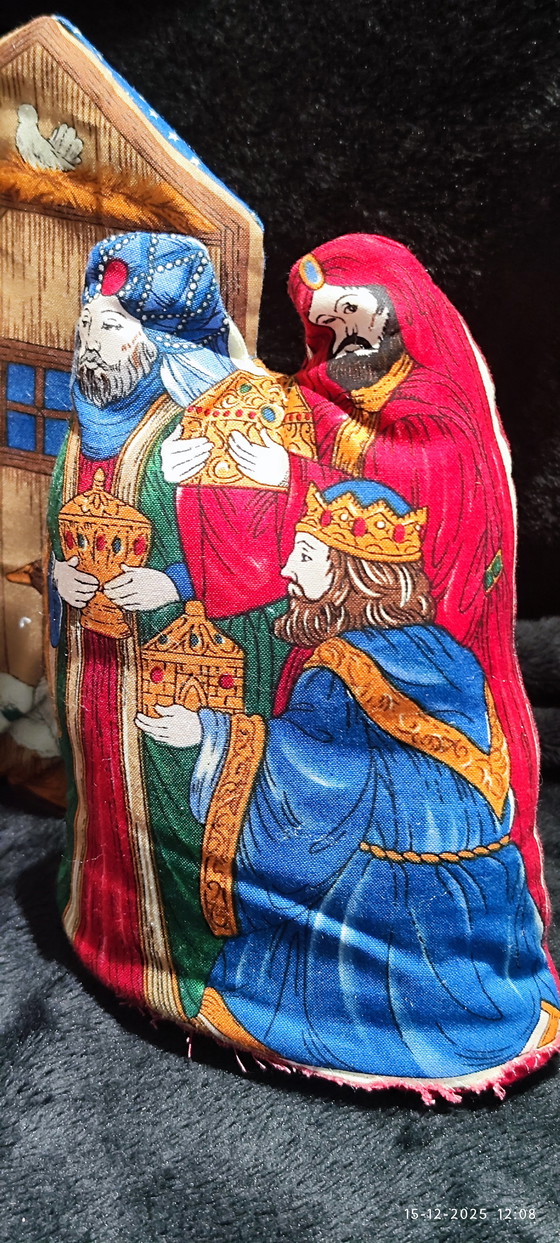 Image 1 of Nativity scene vintage cotton
