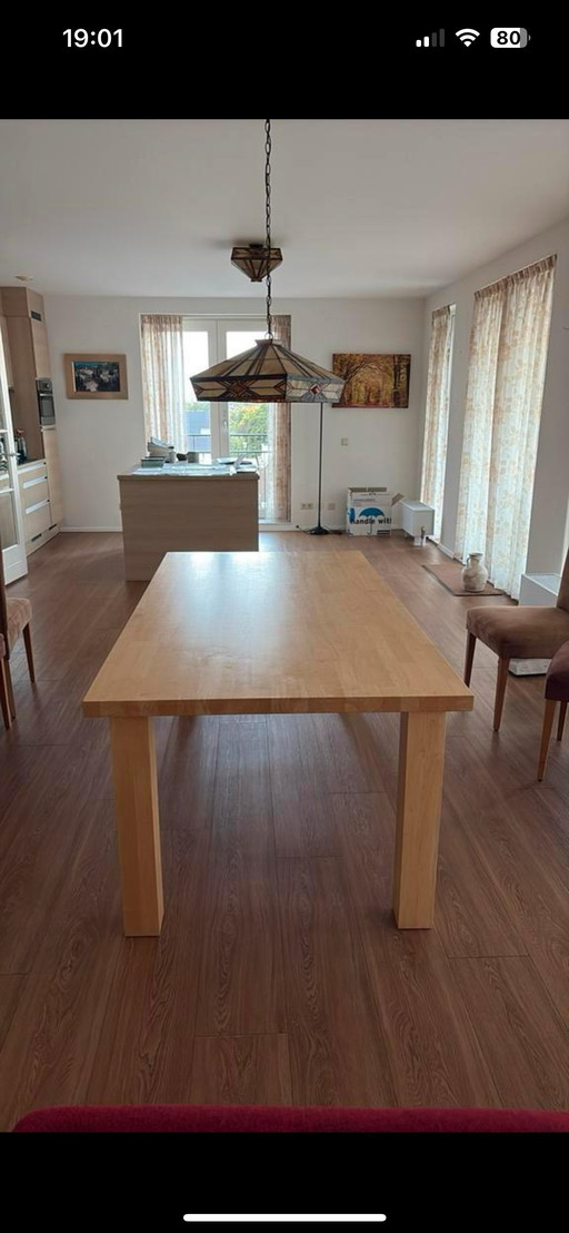 6 suede eetkamerstoelen met tafel