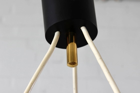 Deense teakhouten plafondlamp Deens design mid-century jaren 60 – Hanglampen, Wood, Glass (photo 11 of 13)