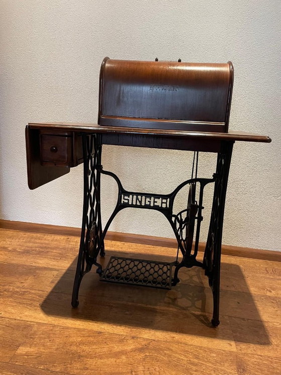 Image 1 of Singer treadle sewing machine furniture